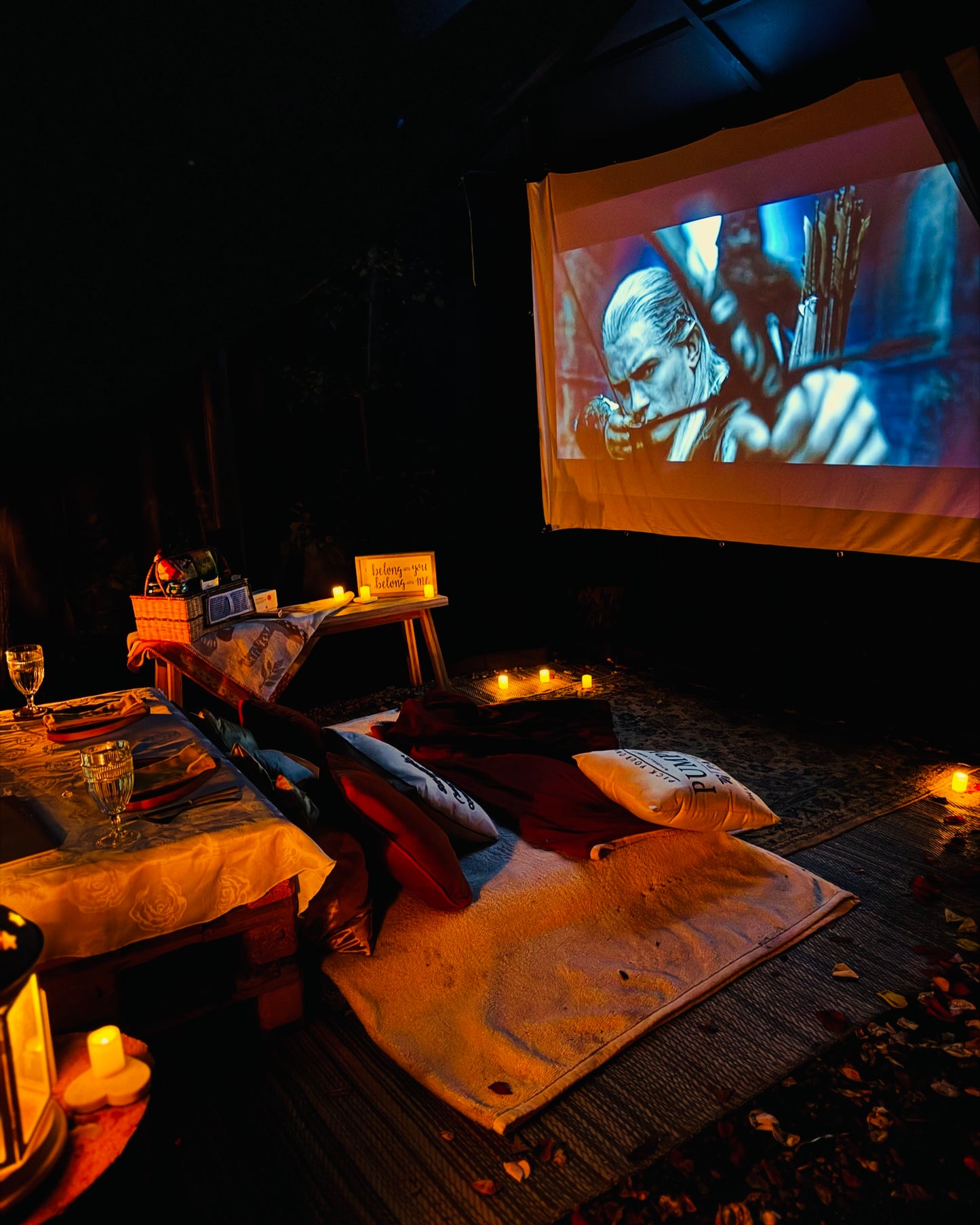 Candlelight Movie Projector Picnic for 2